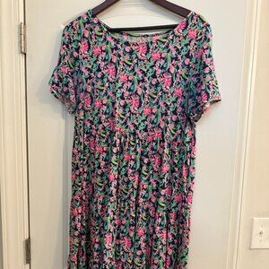Cotton dress with empire waist